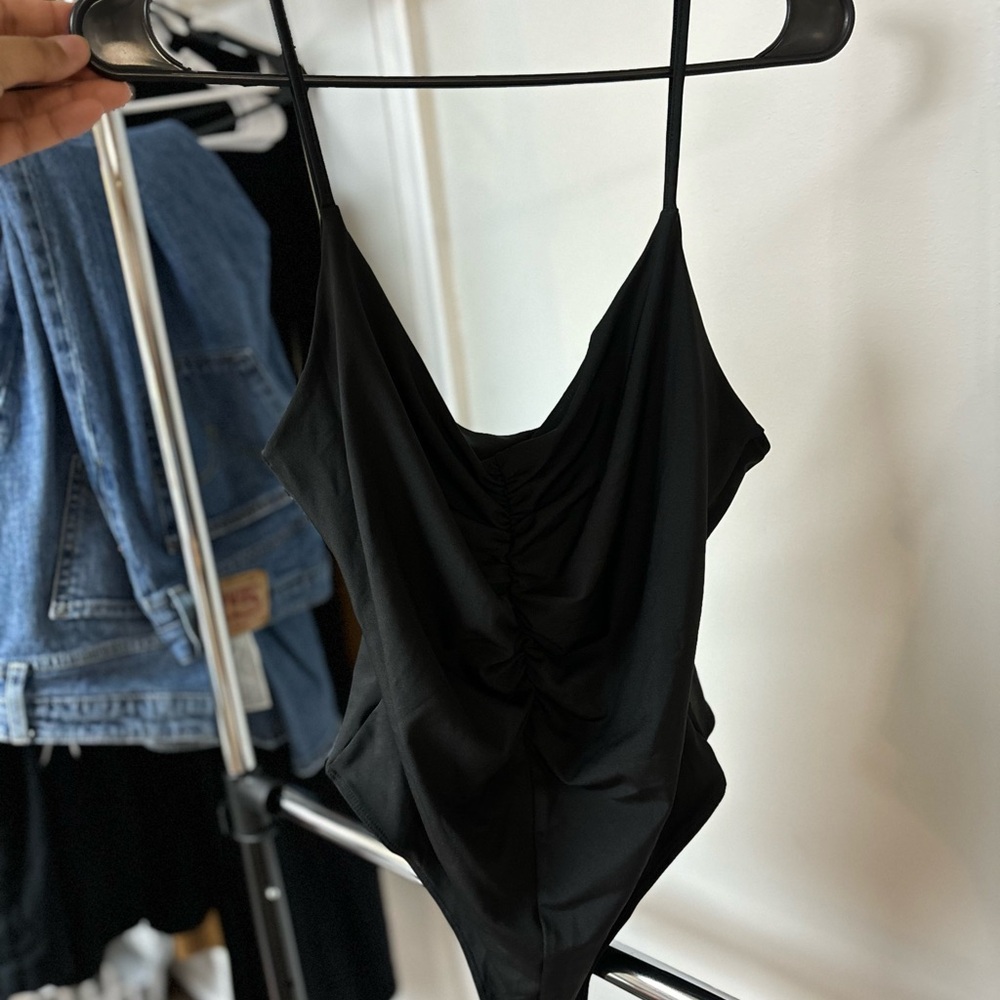 Black Ruched bodysuit